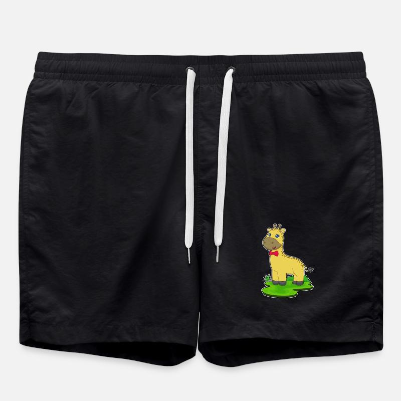 Giraffe Schleife - Badeshorts - Schwarz