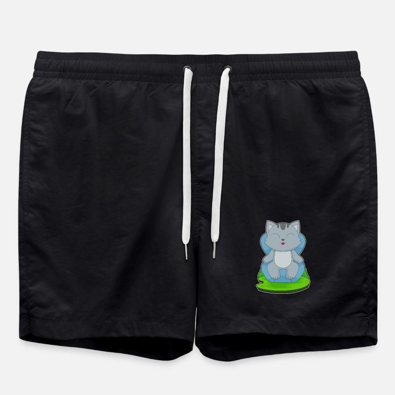 Katze Sessel - Badeshorts - Schwarz