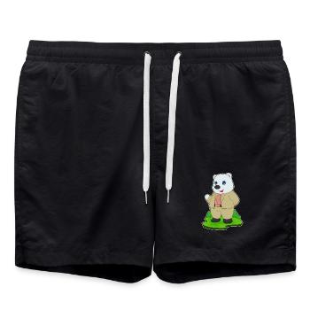 Eisbär Bräutigam Anzug Hochzeit - Badeshorts - Schwarz - Vorne - AI Model Male 185 light (185cm)