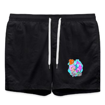 10ème anniversaire motif sirène - dix - 10 ans - Short de bain - noir - Devant - AI Model Male 185 light (185cm)