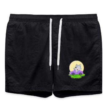 Wolf Auto - Badeshorts - Schwarz - Vorne - AI Model Male 185 light (185cm)