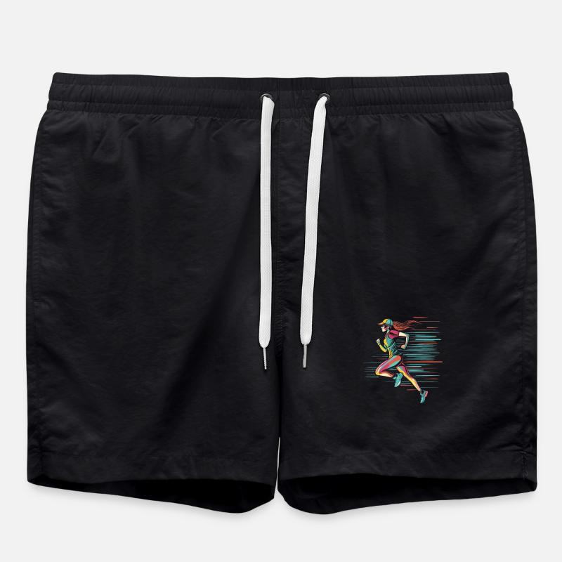 Runner Comic Look - Swim Trunks - black