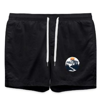 Illustration de cycliste - Short de bain - noir - Devant - AI Model Male 185 light (185cm)