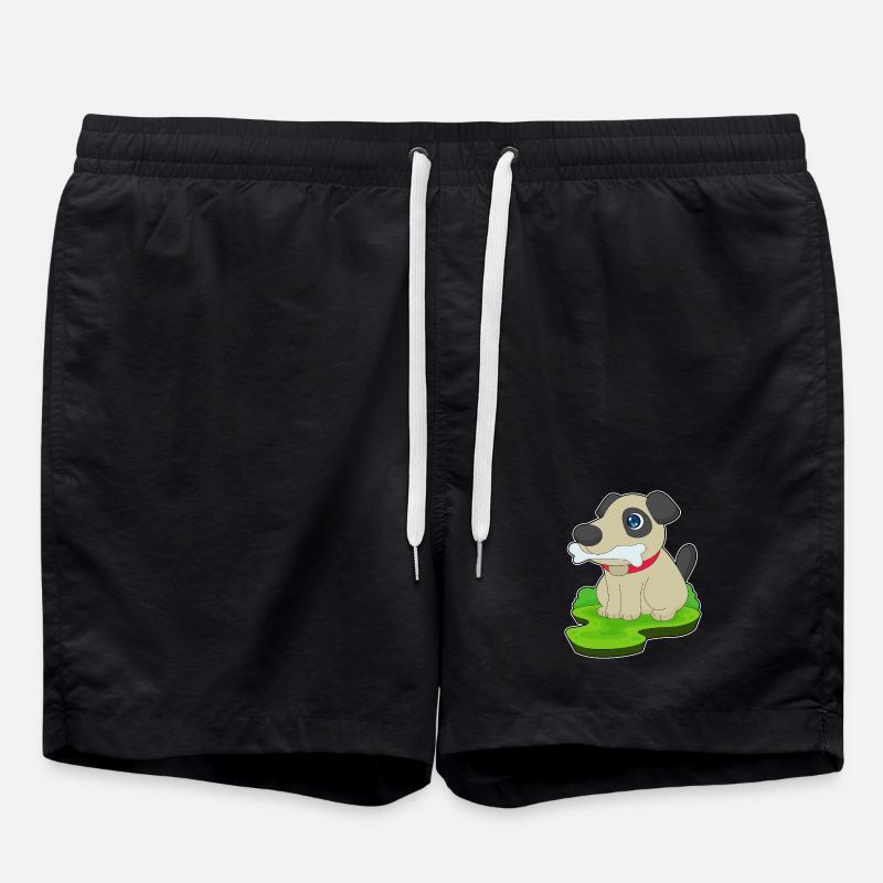 Hund Knochen - Badeshorts - Schwarz