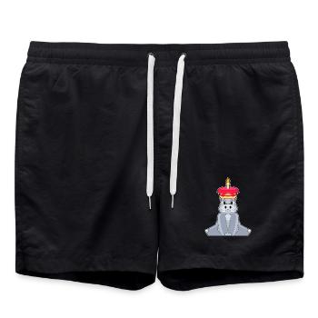 Hippopotamus Birthday Cake - Swim Trunks - black - Front - AI Model Male 185 light (185cm)