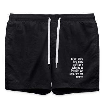I don t know how many coffees it takes friendly - Short de bain - noir - Devant - AI Model Male 185 light (185cm)