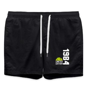 40. Jubiläum 1984 Limited Edition Tennis - Badeshorts - Schwarz - Vorne - AI Model Male 185 light (185cm)