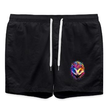 Igel Weißbauchigel Stacheligel Liebe Süßer Igel - Badeshorts - Schwarz - Vorne - AI Model Male 185 light (185cm)