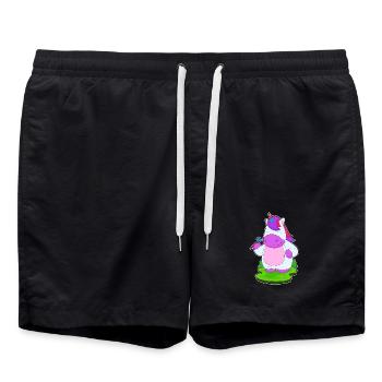 Einhorn Dart Dartpfeil - Badeshorts - Schwarz - Vorne - AI Model Male 185 light (185cm)