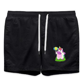 Ballon Licorne - Short de bain - noir - Devant - AI Model Male 185 light (185cm)