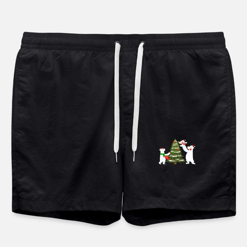 Polar Bear Christmas - Swim Trunks - black