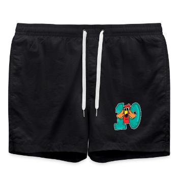 10e anniversaire motif perroquet - dix - 10 ans - Short de bain - noir - Devant - AI Model Male 185 light (185cm)