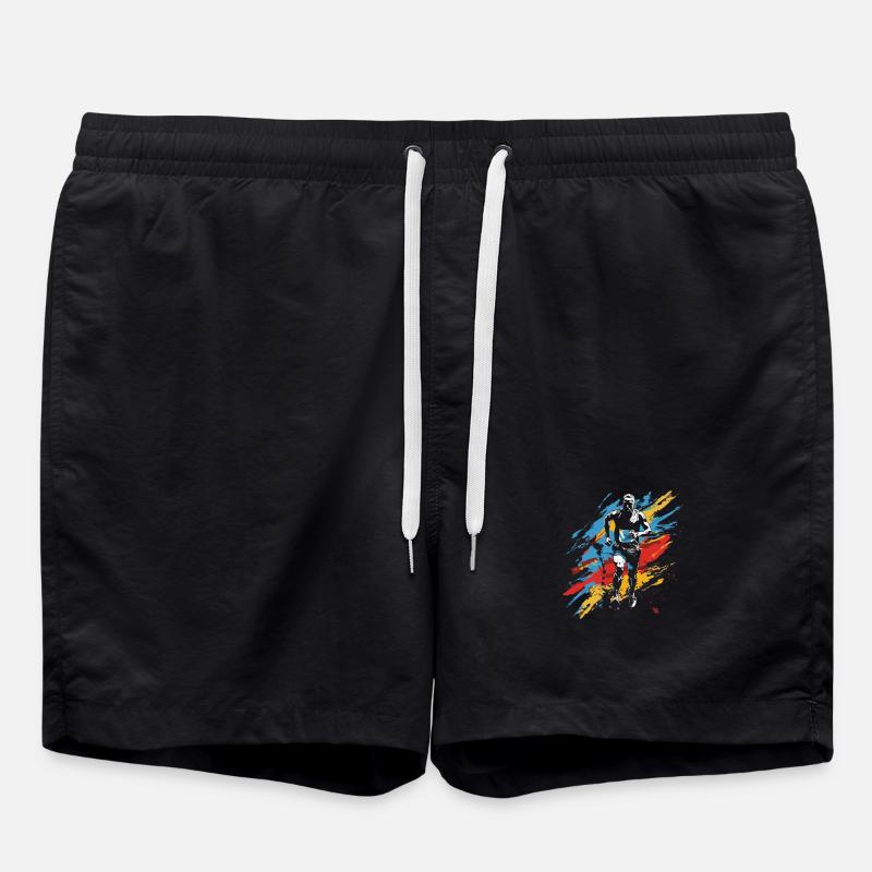 Marathon Boy Drawing - Swim Trunks - black