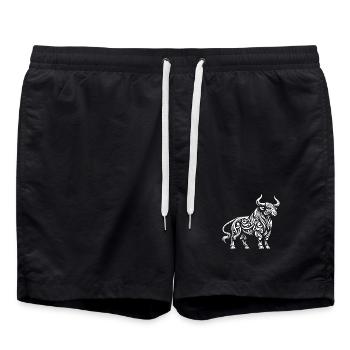 Taureau tribal - Short de bain - noir - Devant - AI Model Male 185 light (185cm)