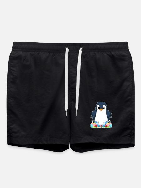 Lustiger Pinguin  - Badeshorts - Schwarz