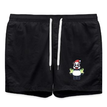 Panda Weihnachten Pakete - Badeshorts - Schwarz - Vorne - AI Model Male 185 light (185cm)