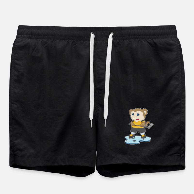 Affe Eishockey Eishockeyschläger - Badeshorts - Schwarz