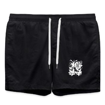 Rollschuhlaufen Comic - Badeshorts - Schwarz - Vorne - AI Model Male 185 light (185cm)