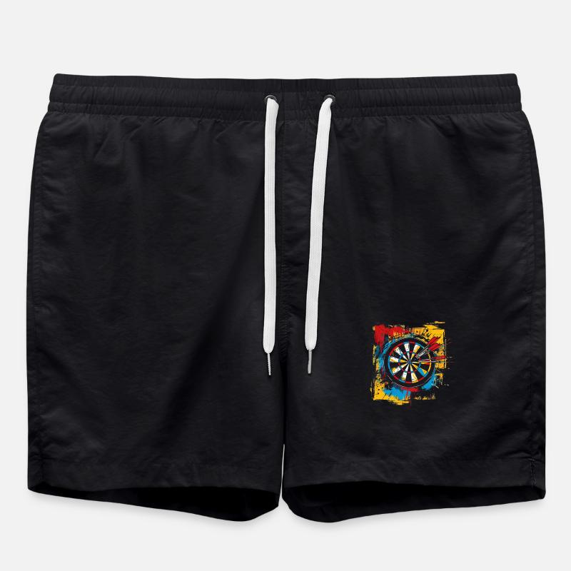 Dartboard Graffiti - Swim Trunks - black