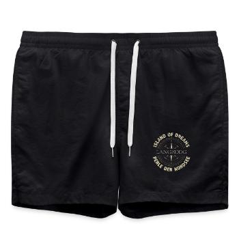 Island of Dreams - Langeoog - Badeshorts - Schwarz - Vorne - AI Model Male 185 light (185cm)