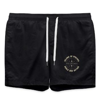 Island of Dreams - Fehmarn - Badeshorts - Schwarz - Vorne - AI Model Male 185 light (185cm)