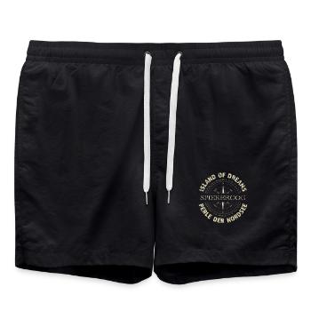 Island of Dreams - Spiekeroog - Badeshorts - Schwarz - Vorne - AI Model Male 185 light (185cm)
