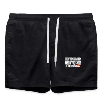 Good Things Happen When You Smile Or Naked - Badeshorts - Schwarz - Vorne - AI Model Male 185 light (185cm)