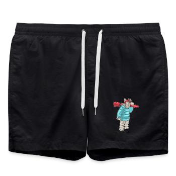 Rhinoceros Skier Ski Winter sports - Swim Trunks - black - Front - AI Model Male 185 light (185cm)