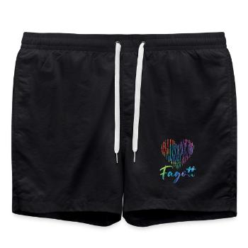 Fagott Herz Design für Fagottisten - Badeshorts - Schwarz - Vorne - AI Model Male 185 light (185cm)