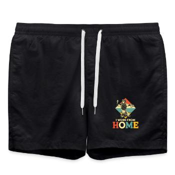 I work from home baseball - Badeshorts - Schwarz - Vorne - AI Model Male 185 light (185cm)