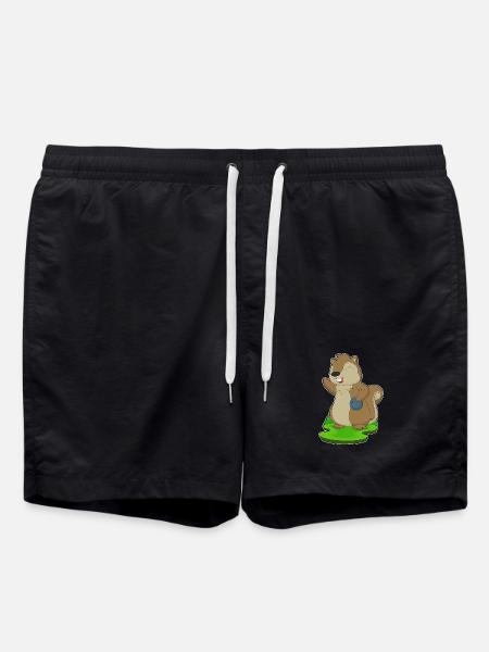 Squirrel Bowling Bowling Ball - Swim Trunks - black