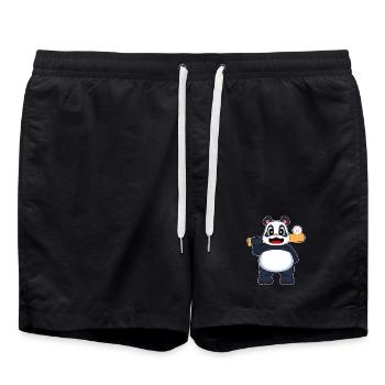 Panda Baseball Baseball Bat - Swim Trunks - black - Front - AI Model Male 185 light (185cm)