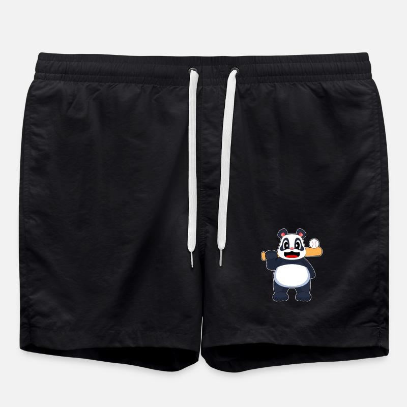 Panda Baseball Baseballschläger - Badeshorts - Schwarz