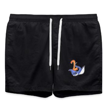 2 Birthday Motif Stingray - Two Years Old - Swim Trunks - black - Front - AI Model Male 185 light (185cm)