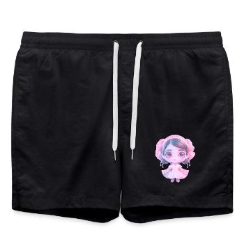 niedliche Charakter - Badeshorts - Schwarz - Vorne - AI Model Male 185 light (185cm)