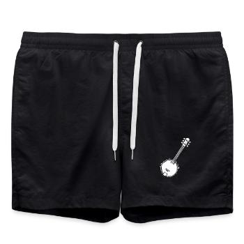 Banjo Pixel Graphic - Swim Trunks - black - Front - AI Model Male 185 light (185cm)