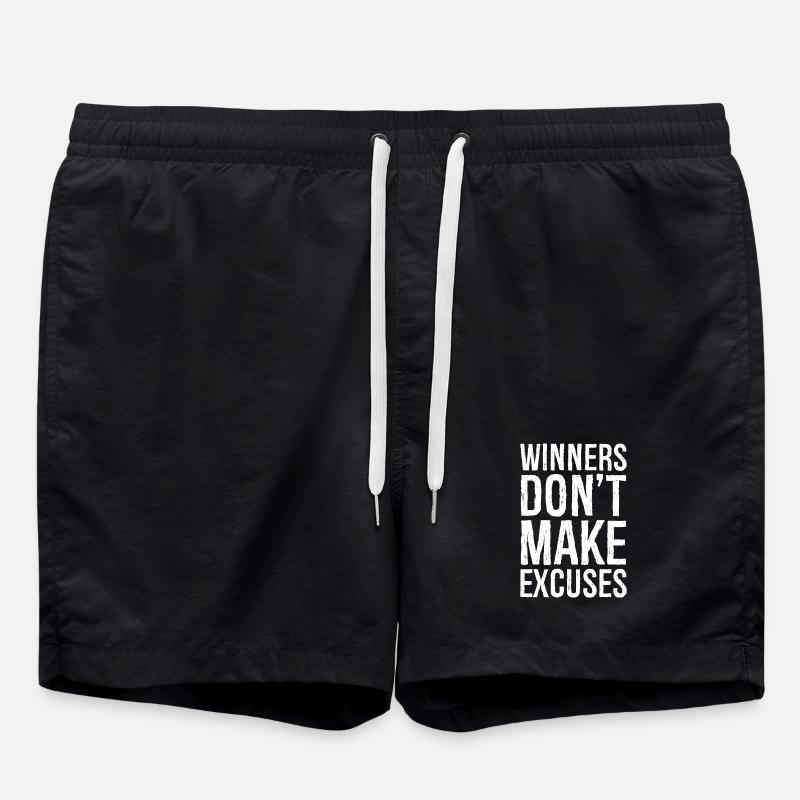 winners don't make excuses - Swim Trunks - black