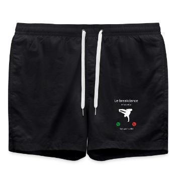 Le breakdance m' appelle, faut que j'y aille ! - Short de bain - noir - Devant - AI Model Male 185 light (185cm)