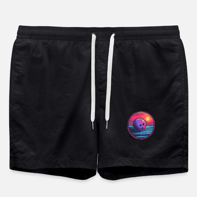 Bowling Retrowave - Swim Trunks - black