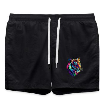 Tigre Grand Chat Wilderness Tigre Chats Tigre Mignon - Short de bain - noir - Devant - AI Model Male 185 light (185cm)