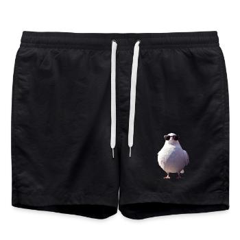 Taube Weiß Stadttaube Ringeltaube Weiße Tauben - Badeshorts - Schwarz - Vorne - AI Model Male 185 light (185cm)