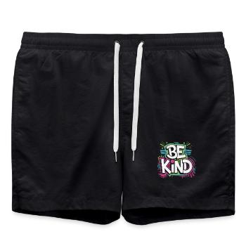 Be Kind - Neon! - Badeshorts - Schwarz - Vorne - AI Model Male 185 light (185cm)