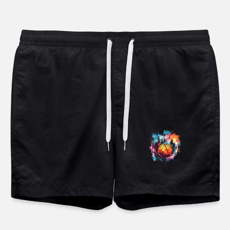 Basketball Artwork - Badeshorts - Schwarz