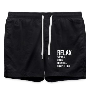 Relax On est tous fous - Short de bain - noir - Devant - AI Model Male 185 light (185cm)