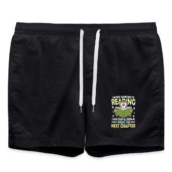 I m not addicted to reading I can quit as soon as - Badeshorts - Schwarz - Vorne - AI Model Male 185 light (185cm)