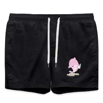 Dauphin Biberon Lait - Short de bain - noir - Devant - AI Model Male 185 light (185cm)