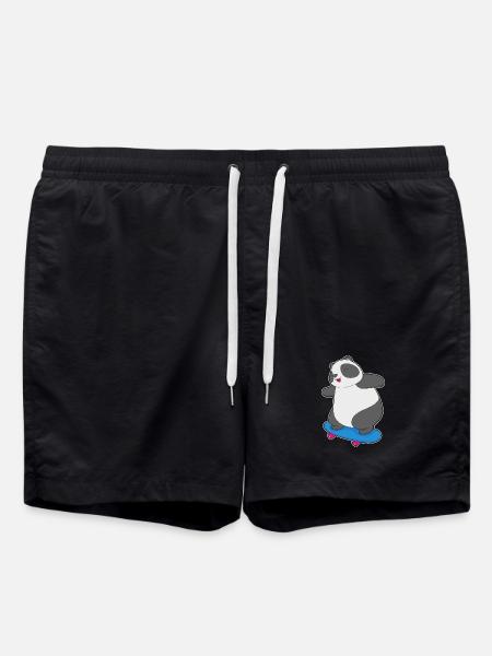 Panda Skater Skateboard - Swim Trunks - black