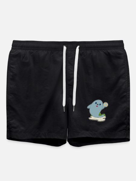 Seal Volleyball Player Volleyball - Swim Trunks - black