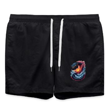 Mythical Snake with Sunset Year of the Snake 2025 - Swim Trunks - black - Front - AI Model Male 185 light (185cm)