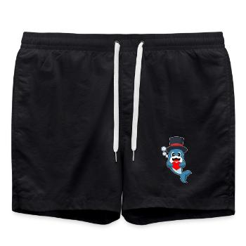 Delfin Bräutigam Herz Hochzeit - Badeshorts - Schwarz - Vorne - AI Model Male 185 light (185cm)